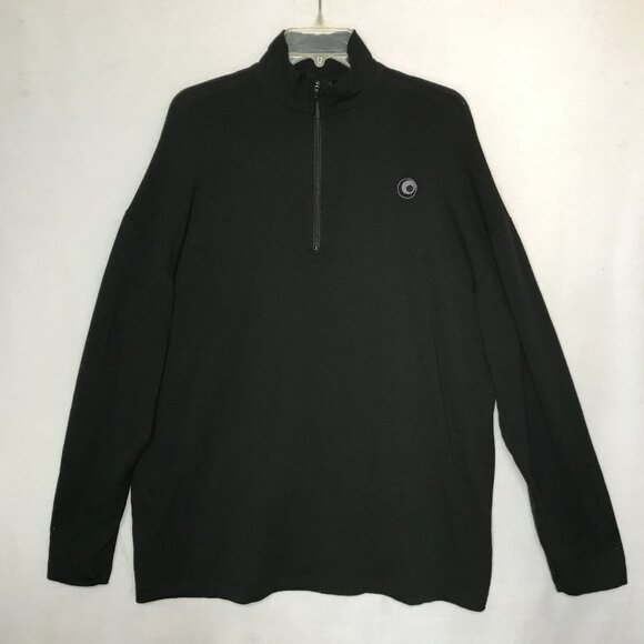 Glowing Sky Mens XXL Black Merino Wool Half-Zip Sweater Lightweight Base Layer - Picture 11 of 12